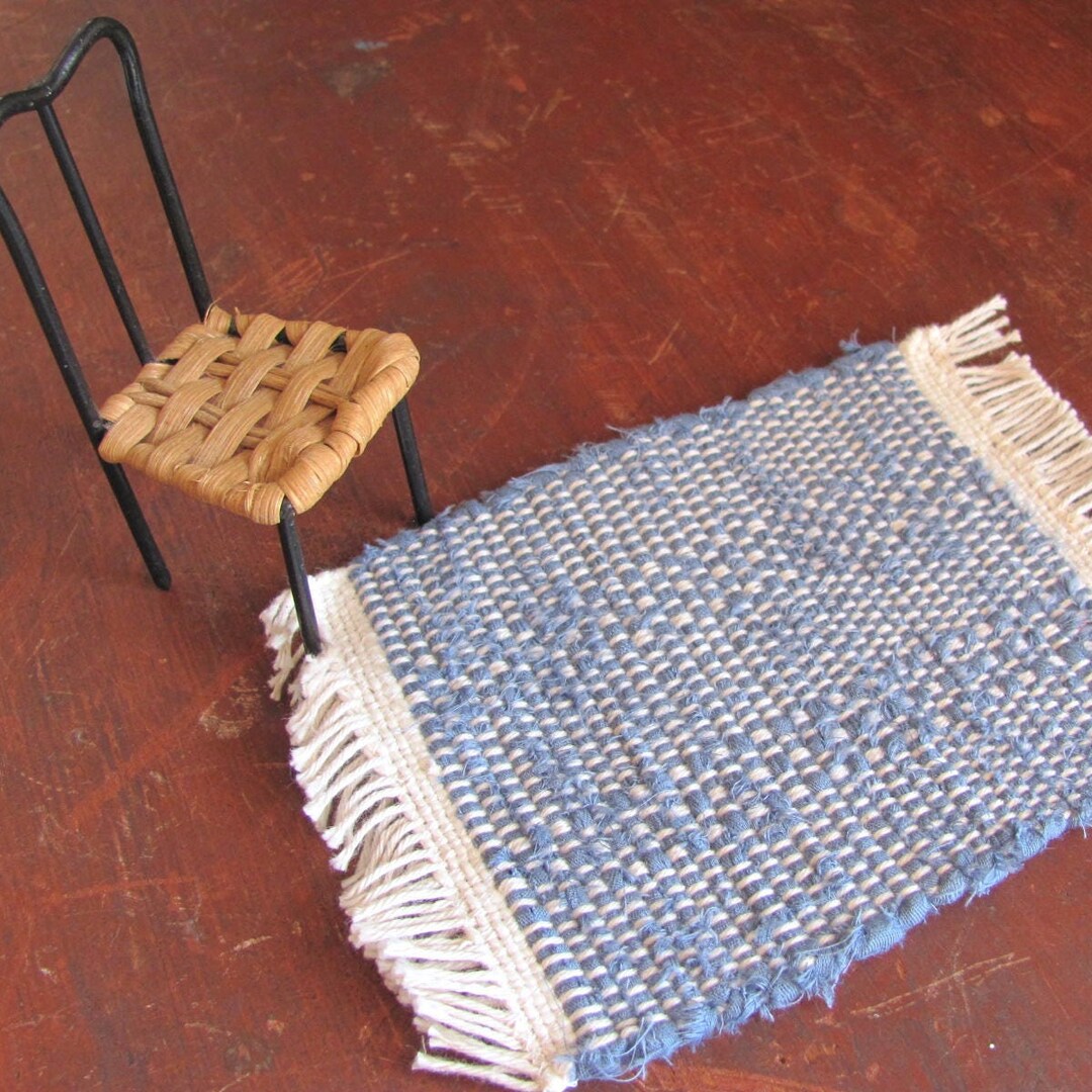 Dollhouse Rag Rug, Kitchen Dining Bedroom Bath Mat, 1:12 Artisan ...