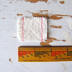 Dollhouse Miniature Placemat, Handmade Woven Pink White Kitchen Table Mat, 1:12 Scale Artisan Doll House Modern Beach Farmhouse Furniture image 5