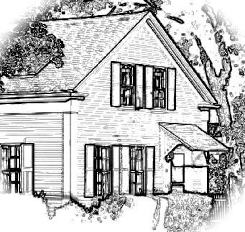 Middle Street Miniatures logo of a black and white sketch of a house.