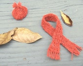 Cosecha de otoño rústico casa de muñecas miniatura mano lana Knit Hat bufanda accesorio & Clothing de 1:12 escala estatuilla de muñeca adulta, hecha a mano en USA