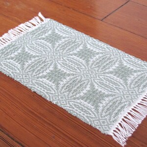 Handmade, Handcrafted 1:12 Scale Dollhouse Miniature Rug, Artisan Hand Woven Jade Green Carpet for Traditional Country Farmhouse or Modern Coastal Beach Cottage Decor is a perfect Doll House Furniture Accessory for your Miniature Bedroom or Living Room!