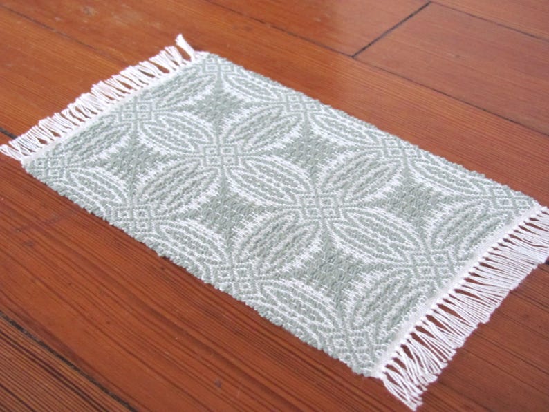 Handmade, Handcrafted 1:12 Scale Dollhouse Miniature Rug, Artisan Hand Woven Jade Green Carpet for Traditional Country Farmhouse or Modern Coastal Beach Cottage Decor is a perfect Doll House Furniture Accessory for your Miniature Bedroom or Living Room!