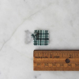 1:24 Scale Dollhouse Napkin, Miniature Kitchen Table Dining Room Green Plaid Woodland Cabin Country Cottage Farmhouse Doll House Decor image 2