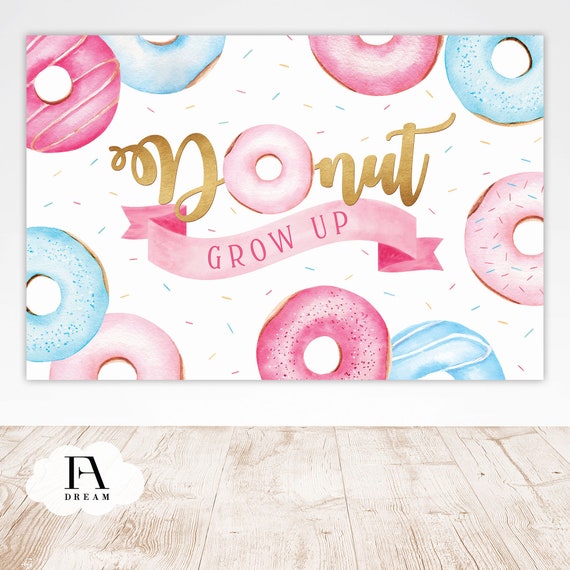 Donut backdrop backdrop banner Donut birthday backdrop | Etsy