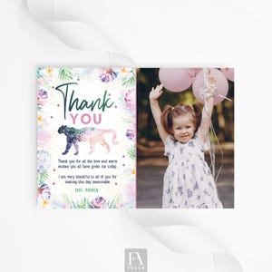 Editable wild animals cat thank you card, jungle safari thank you card, customizable cat theme card, big cats birthday thank you note