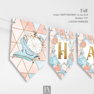 Princess Happy 1st Birthday Banner, Happy 1st Birthday Banner, princess banner, Princess 1st Birthday Party, Fairy tale birthday party