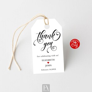 Editable Favor Tags, Custom Tags Instant Download, Thank You Tag - Etsy