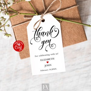 Editable Favor Tags, Custom Tags Instant Download, Thank You Tag - Etsy