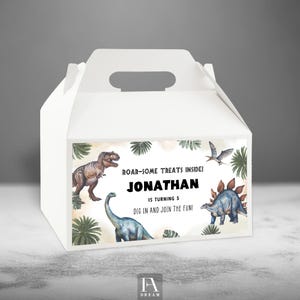 Dinosaur Gable Box, Perfect for Dino Birthday Parties, Fun Favor Container, Prehistoric Treat Box, Roarsome Party Decorations!
