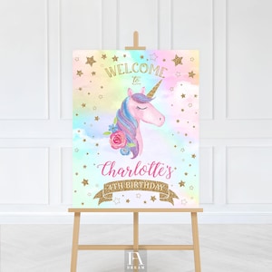 Unicorn welcome sign, birthday welcome sign, welcome printable, unicorn birthday, unicorn party decor, welcome to birthday party sign