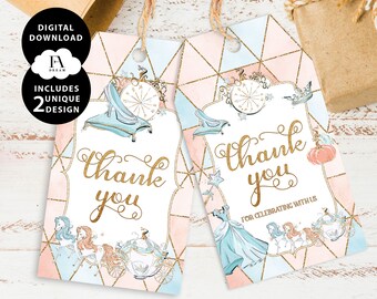 Princess Favor Tags, Fairy tale favor tag, Gift Tags, Princess thank you, Tag printable, Thank you tag, party tags, party label