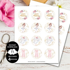 Ballerina Printable Cupcake Topper, Ballerina Cupcake Topper, 1st ...
