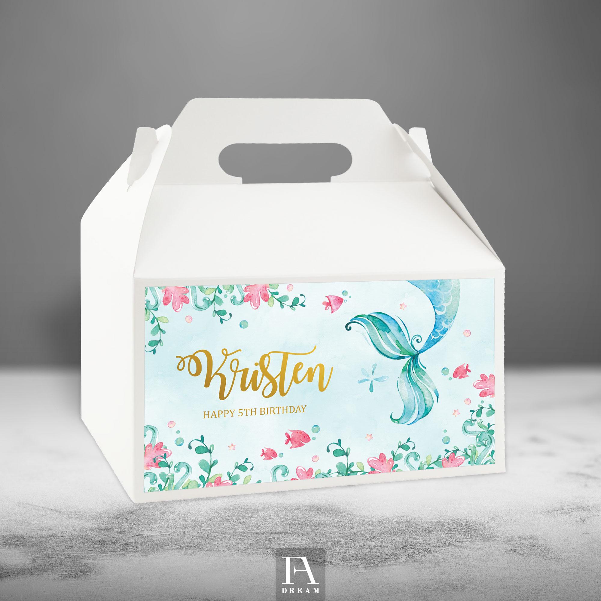 Mermaid Gable Box Label Template, Under the Sea Birthday Favor (digital ...