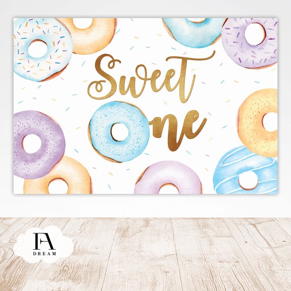 Donut backdrop backdrop banner Donut birthday backdrop | Etsy