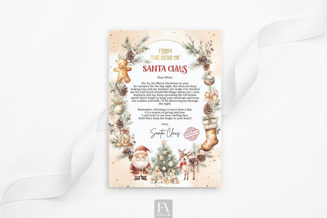 Customizable Santa Claus Letter Template | Personalized Christmas Eve ...