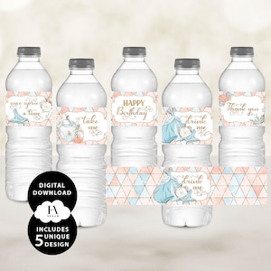 Fairy tale water bottle labels, Water bottle labels, princess water bottle label, 1st birthday party, princess party, digital download