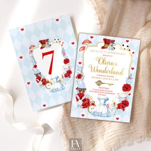 Editable Alice in Wonderland Fairy Tale Invitation - Customizable Party Template for Kids, Digital Download for Magical Celebrations