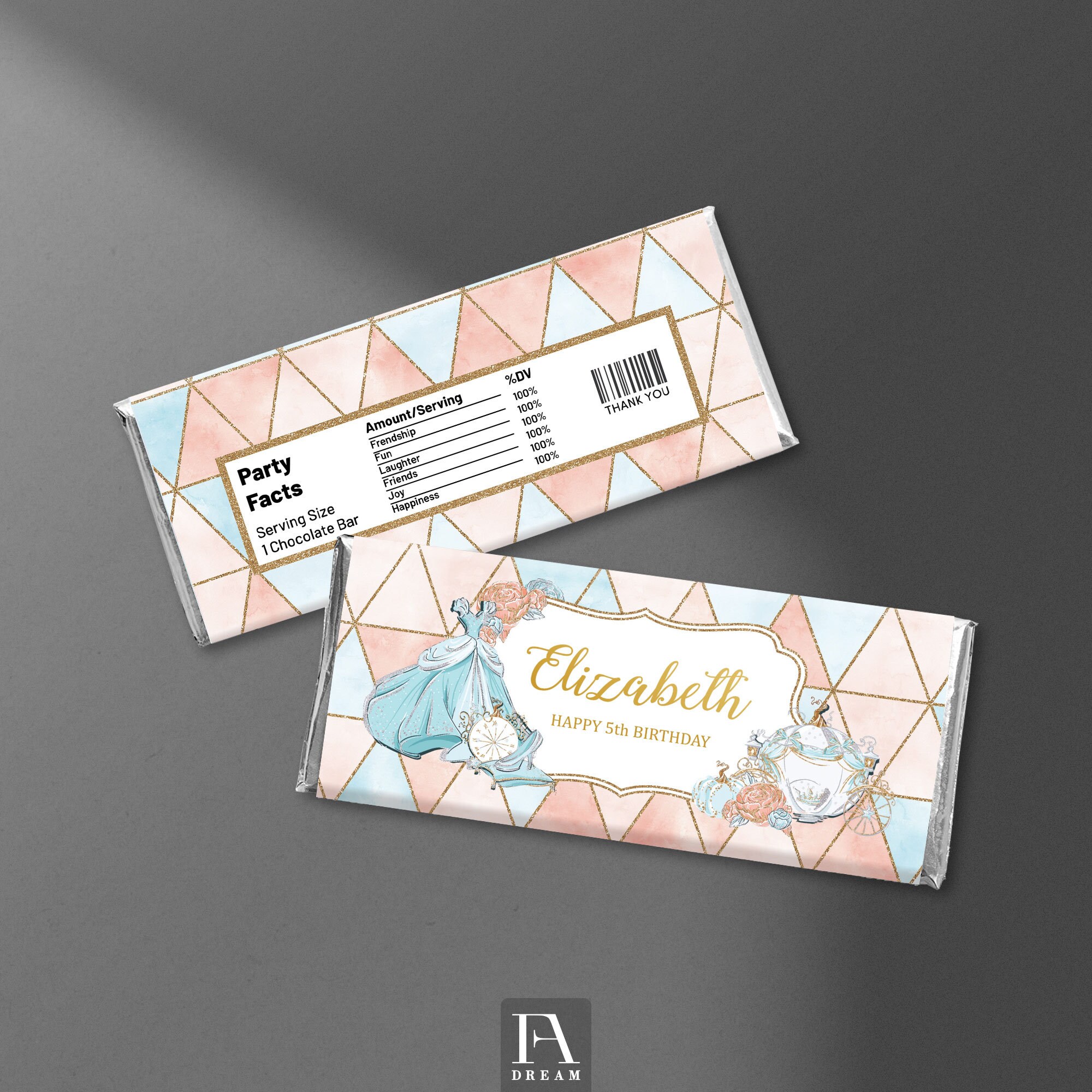Fairy Tale Candy Bar Wrapper Label Template, Cinderella Chocolate Candy ...