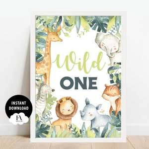 Safari wild one sign, safari animals sign, safari table sign, birthday party decor, safari animals party, safari birthday sign, safari decor