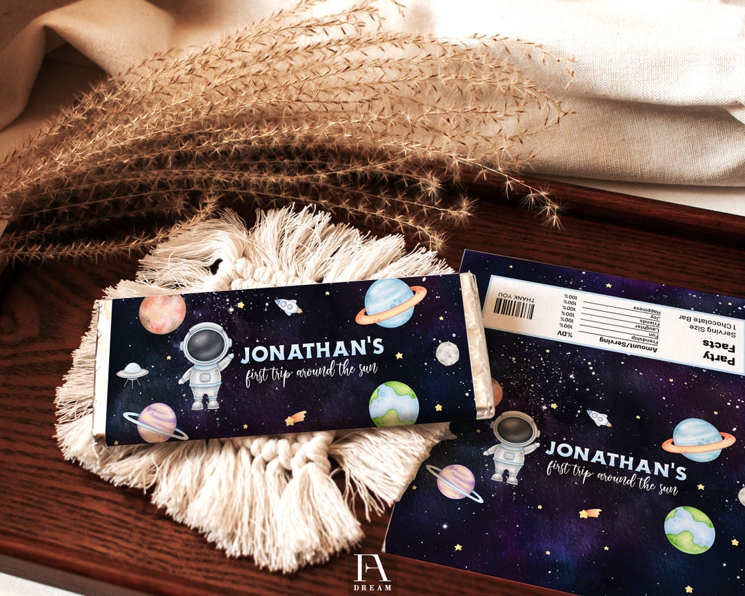 Space Candy Bar Wrapper Label Template, Galaxy Party Favor (digital ...
