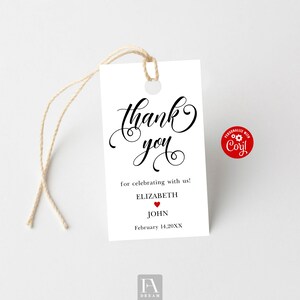 Editable Favor Tags, Custom Tags Instant Download, Thank You Tag - Etsy