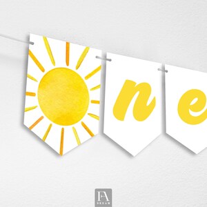 Sun High Chair One Banner, Sun 1st First Birthday First Trip Around the Sunshine ONE Birthday Party Decoration Instant Download