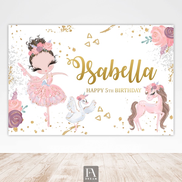 Ballerina backdrop, backdrop banner, 1st birthday backdrop, Party wall decor, Ballerina birthday backdrop, ballerina Birthday printables