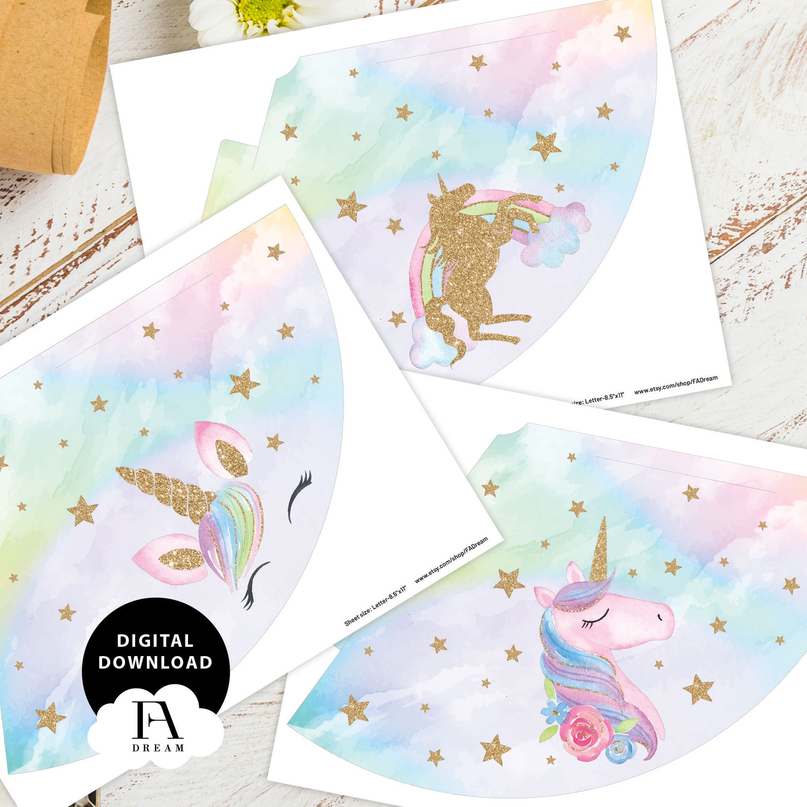 unicorn printable party hat unicorn party hat unicorn etsy