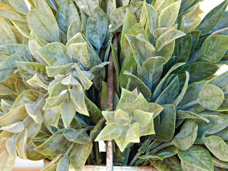 Indoor Fake Greenery Rustic Metal Decor Decorative Little Plant Small Tabletop Plant Faux Potted Plant