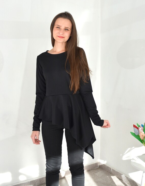 asymmetrical peplum top