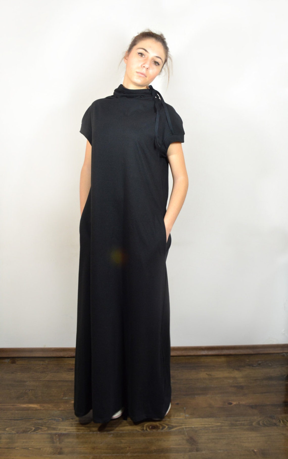 Extra Long Dress/ Maxi Dress/ Loose Black Dress. Express Etsy