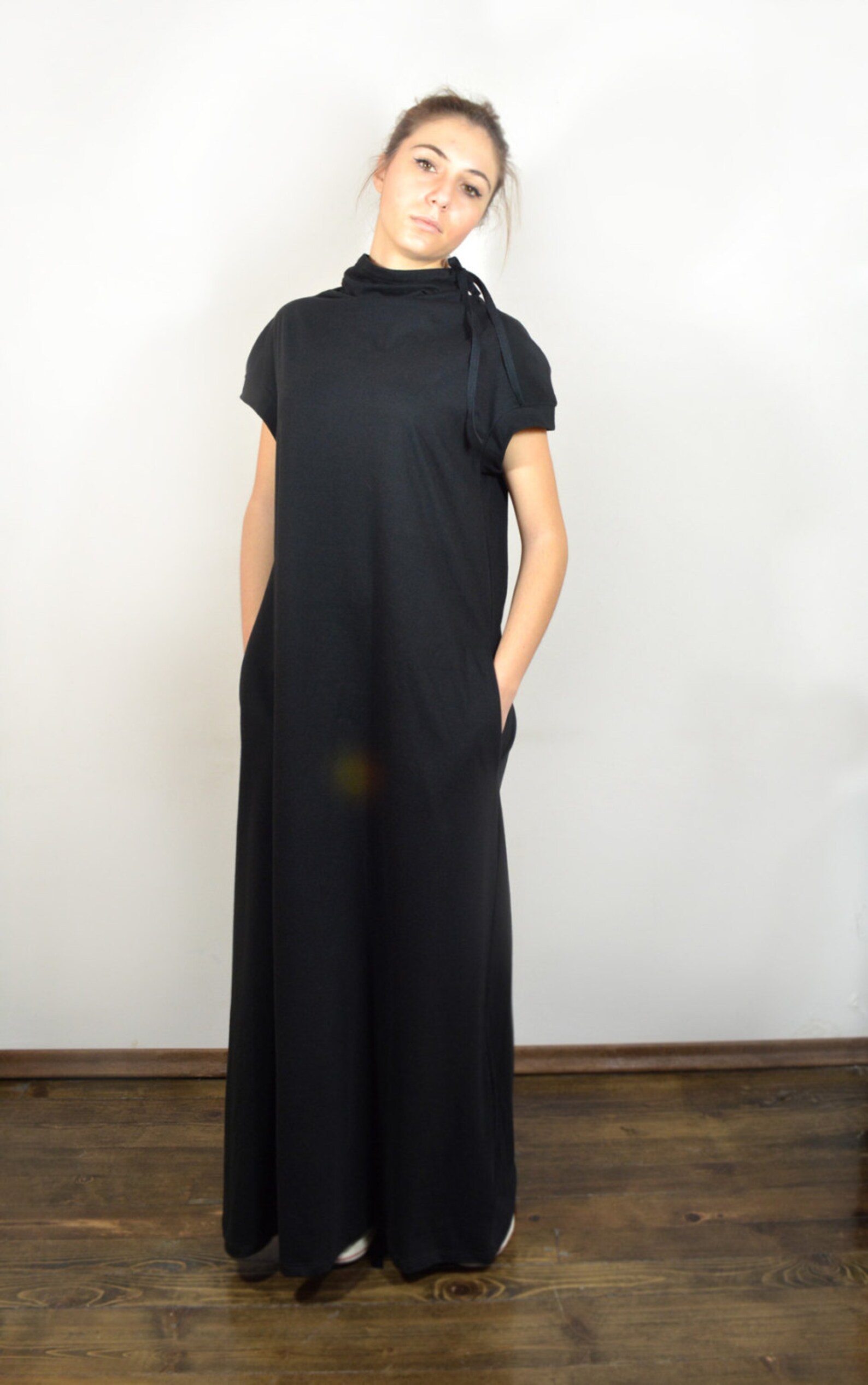 Extra Long Dress/ Maxi Dress/ Loose Black Dress. Express Etsy
