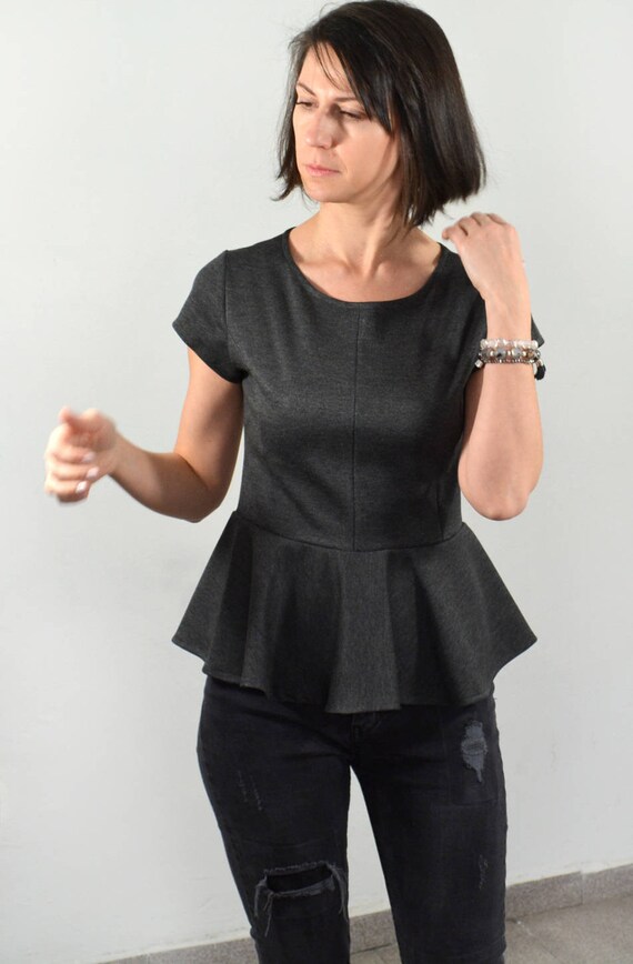 grey peplum