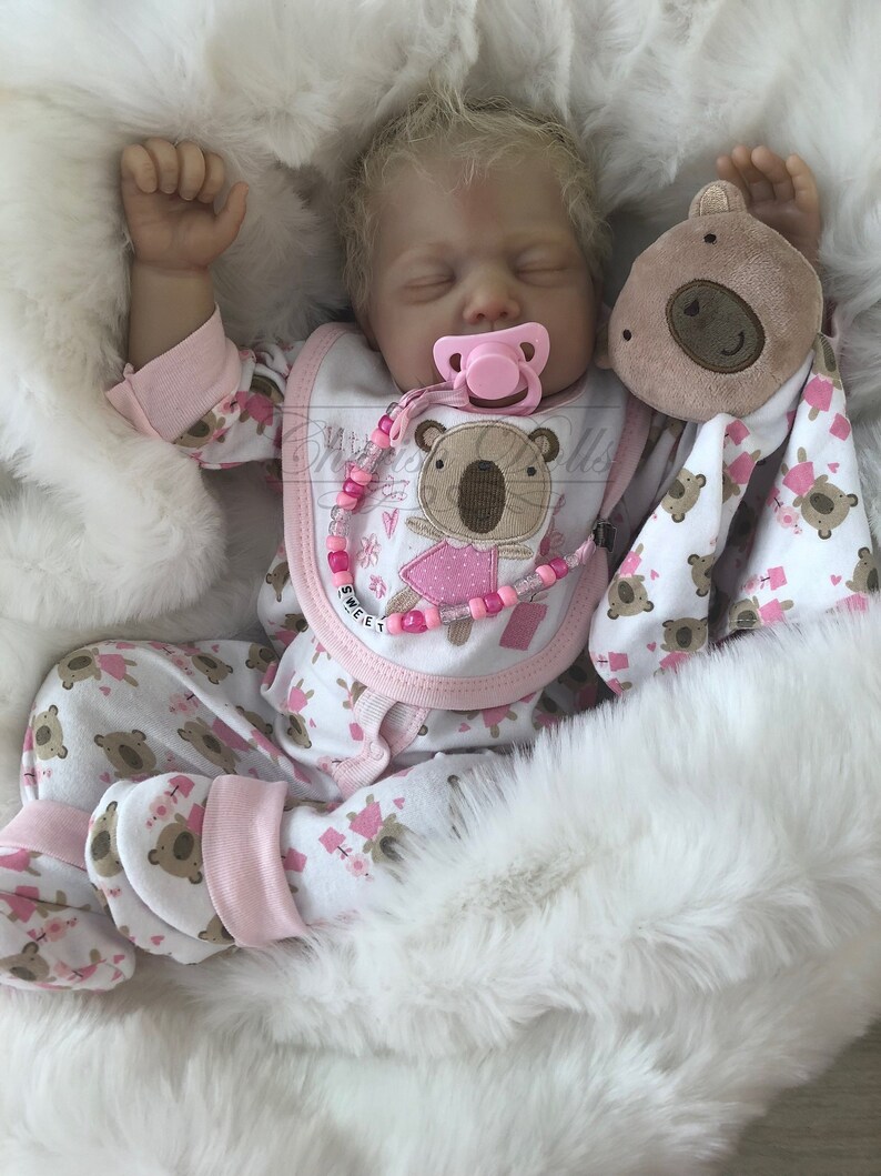 22/" Handmade Lifelike Hand Rooted Fiber hair Reborn Baby Girl doll with toy gift