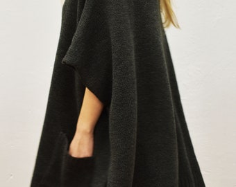 Poncho vest Long vest Natural color Stola Tribal