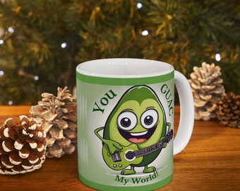 Guac My World Avocado Mug, Funny Valentine's Day Gift