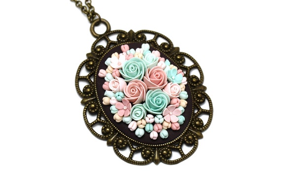 Items similar to Polymer Clay Jewelry Polymer Clay Necklace Pendant ...