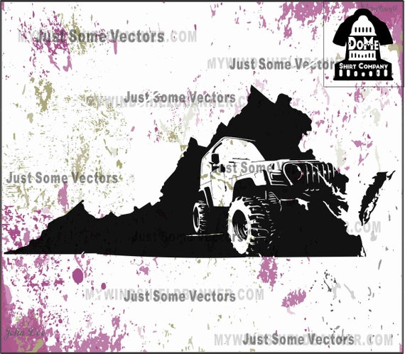 Jeep Busting Out Virginia Vector Files Svg Use For Decals Etsy