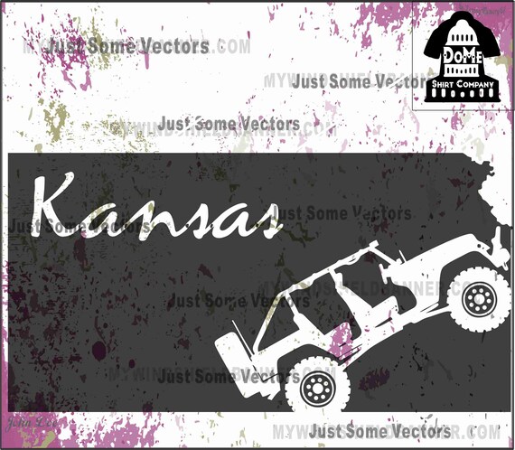 Download Free Kansas Ks Jeep Home State Wrangler 4 Door Style With Text Etsy SVG Cut Files
