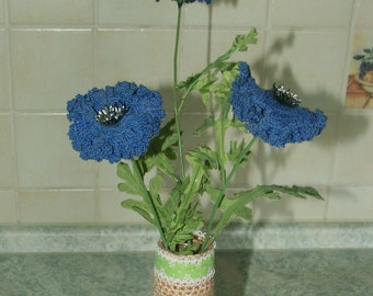 Blumenvase mit 3 Kornblumen