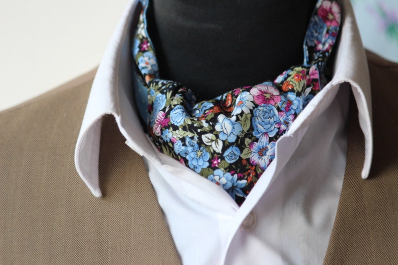 Mens Ascot Cravat Cotton Day Cravat Ascot Tie Gift for him Gift for men A008 Gift BOX