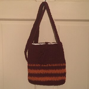 Liquidación - Bolso de hombro hecho a mano Earthy - Burdeos y naranja