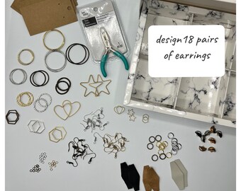 DIY Earring Making Kit: Leather & Metal Pieces, Tutorial Video