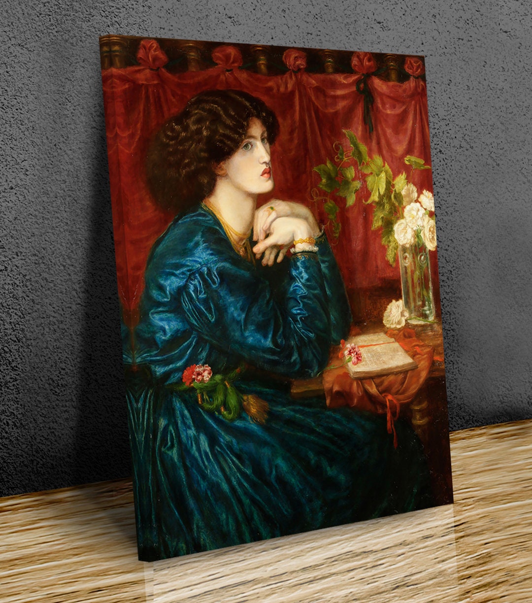 the blue silk dress rossetti Blue Silk Dress (Jane Morris)