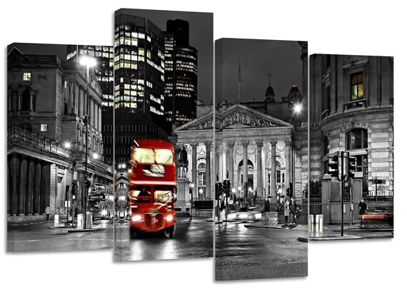London Bus Red City MULTI CANVAS WALL ART Picture Print VA London Bus Red City MULTI CANVAS WALL ART Picture Print VA