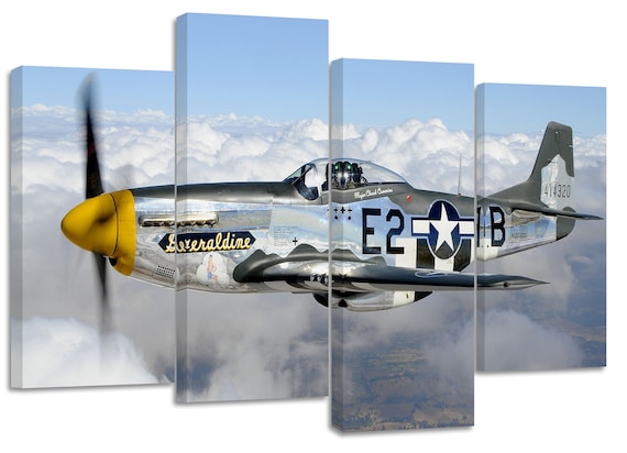 The North American Aviation P-51 Mustang framed split canvas prints