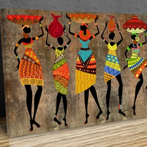 Masai African  Ladies Sepia wall art, wall hangins , home decor  wall art canvas print mounted on solid wooden bars bars or print only