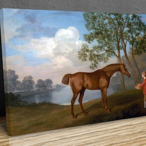 George Stubbs,Pumpkin with a Stable-lad , wall hangings, wall art, canvas print art framed