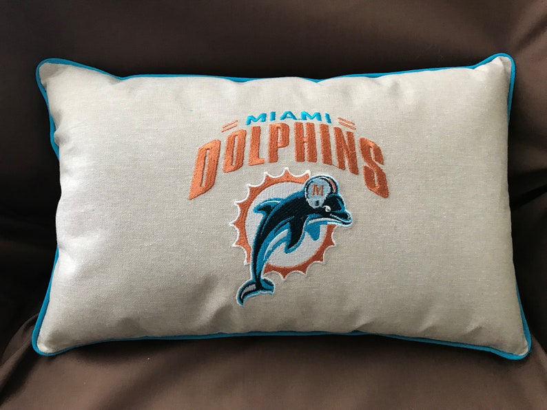 Miami Dolphins Pillow Etsy