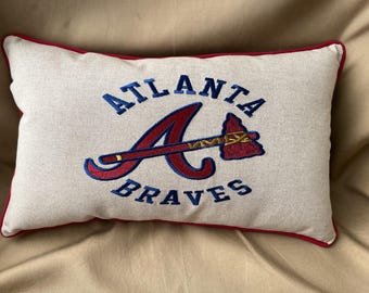 Atlanta Braves Embroidered Pillow